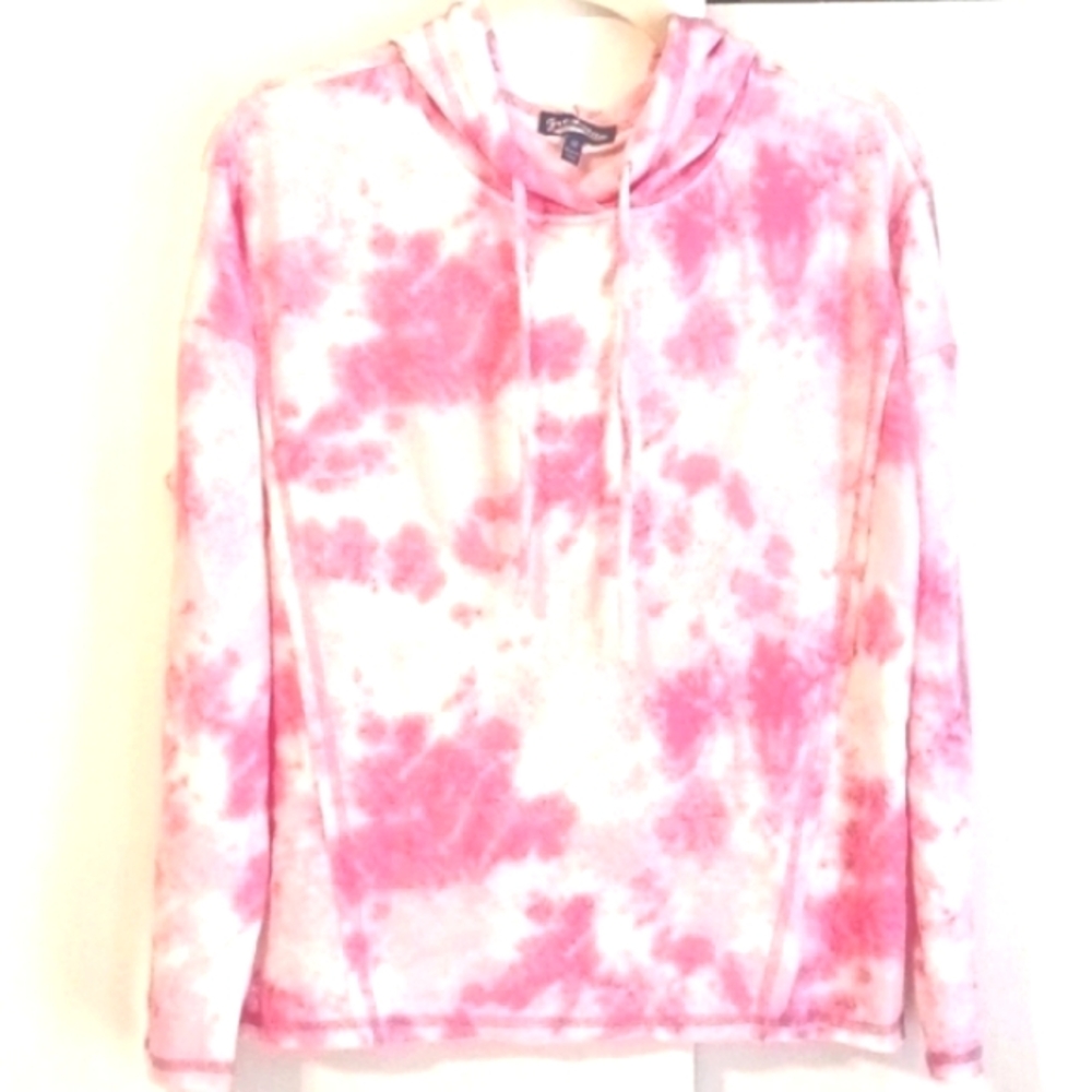 Freshman "Tie Dye" Pink & White L/S Hoodie in Size M (NWT)